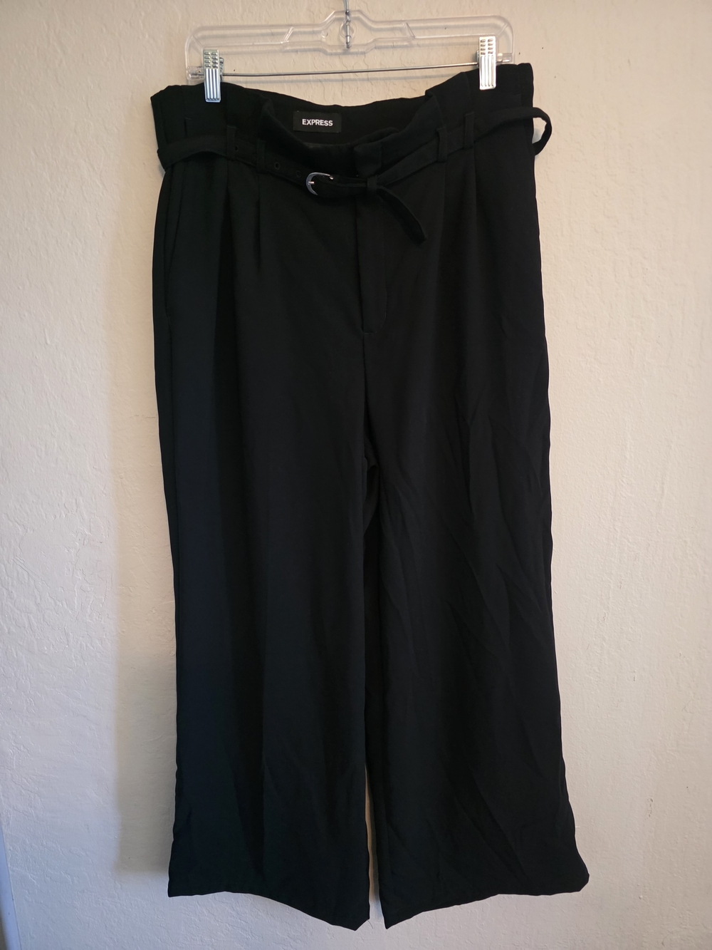 Express High Rise Wide Leg Belted Pants - Picture 3 of 7